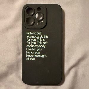 SHEIN Black Phone Case with Motivational Text